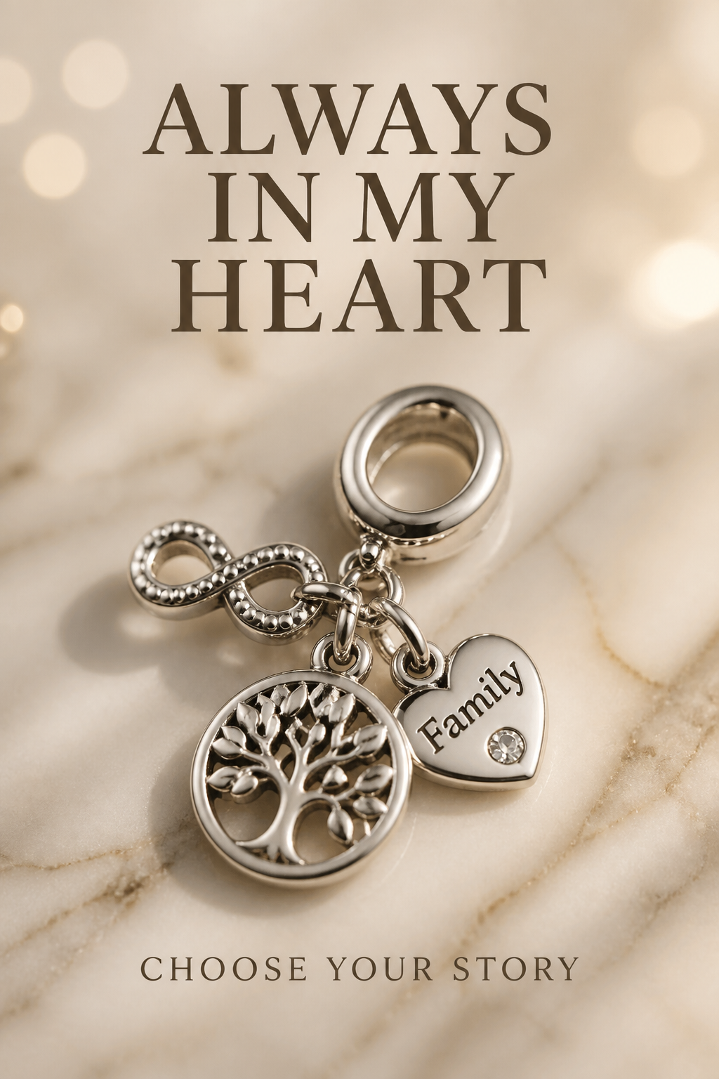 'Always in My Heart' Family Charm