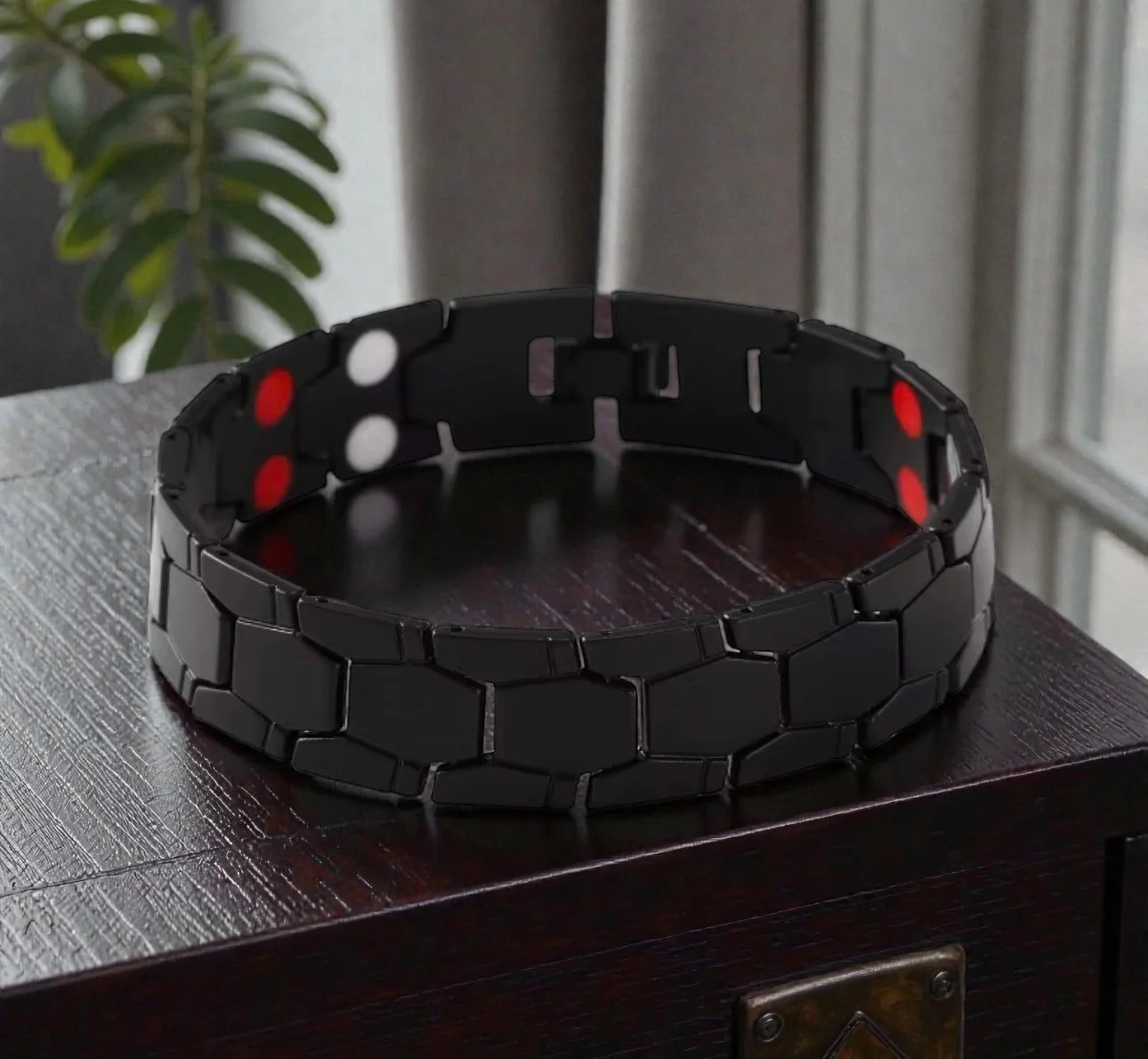 S212 Black Titanium Magnetic Therapy Bracelet