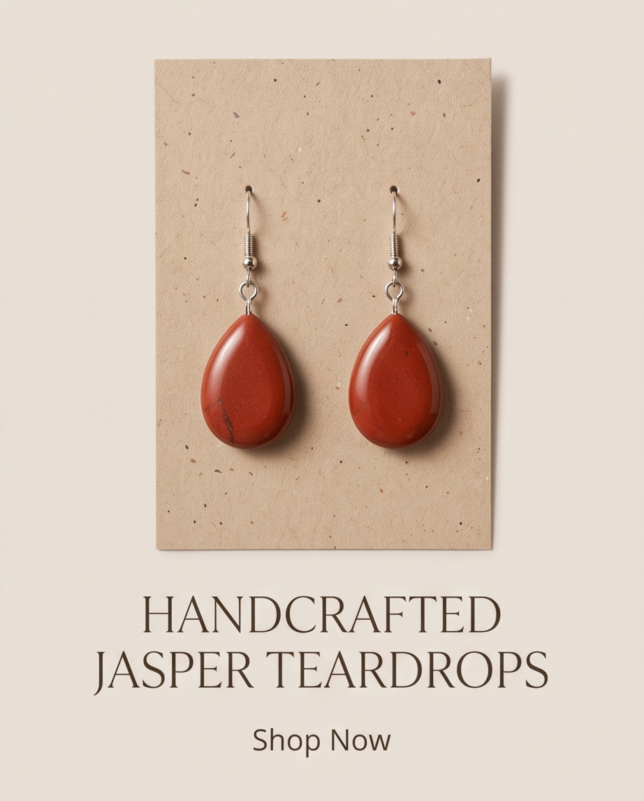 Handcrafted Jasper Teardrop Earrings