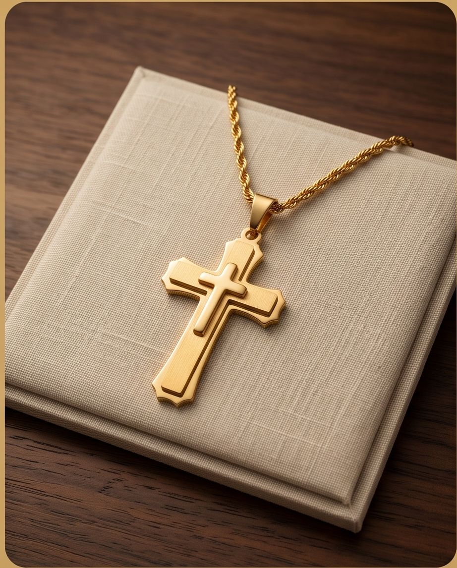 Gold-Plated Cross Pendant Necklace