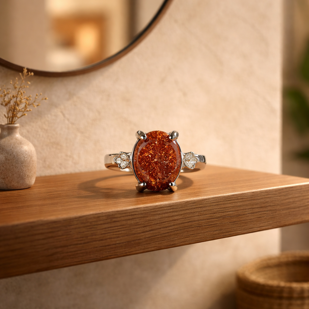 SR800 Red Sandstone Accent Ring
