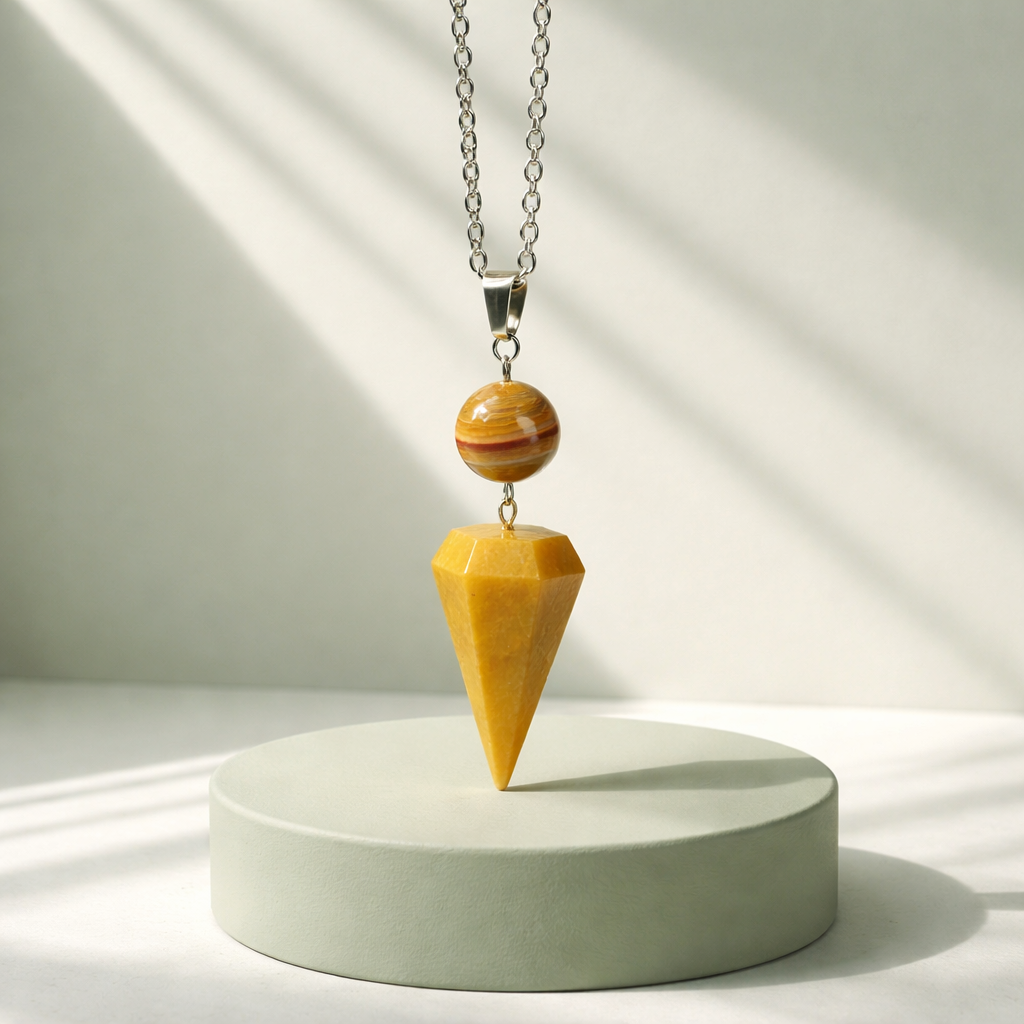 S508 Natural Yellow Aventuine REIKI Healing Pendant Necklace