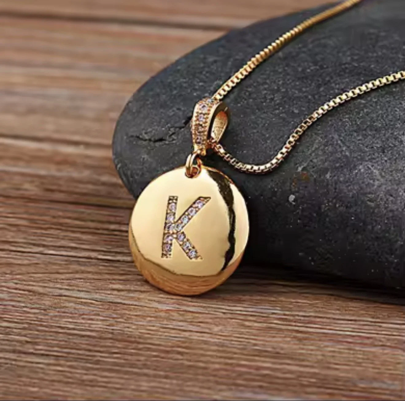 Gold Initial Pendant Necklace