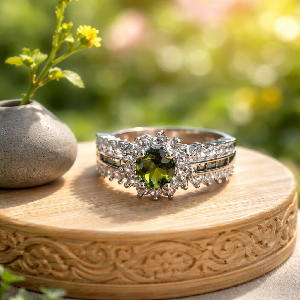 Emerald Elegance Crystal Ring