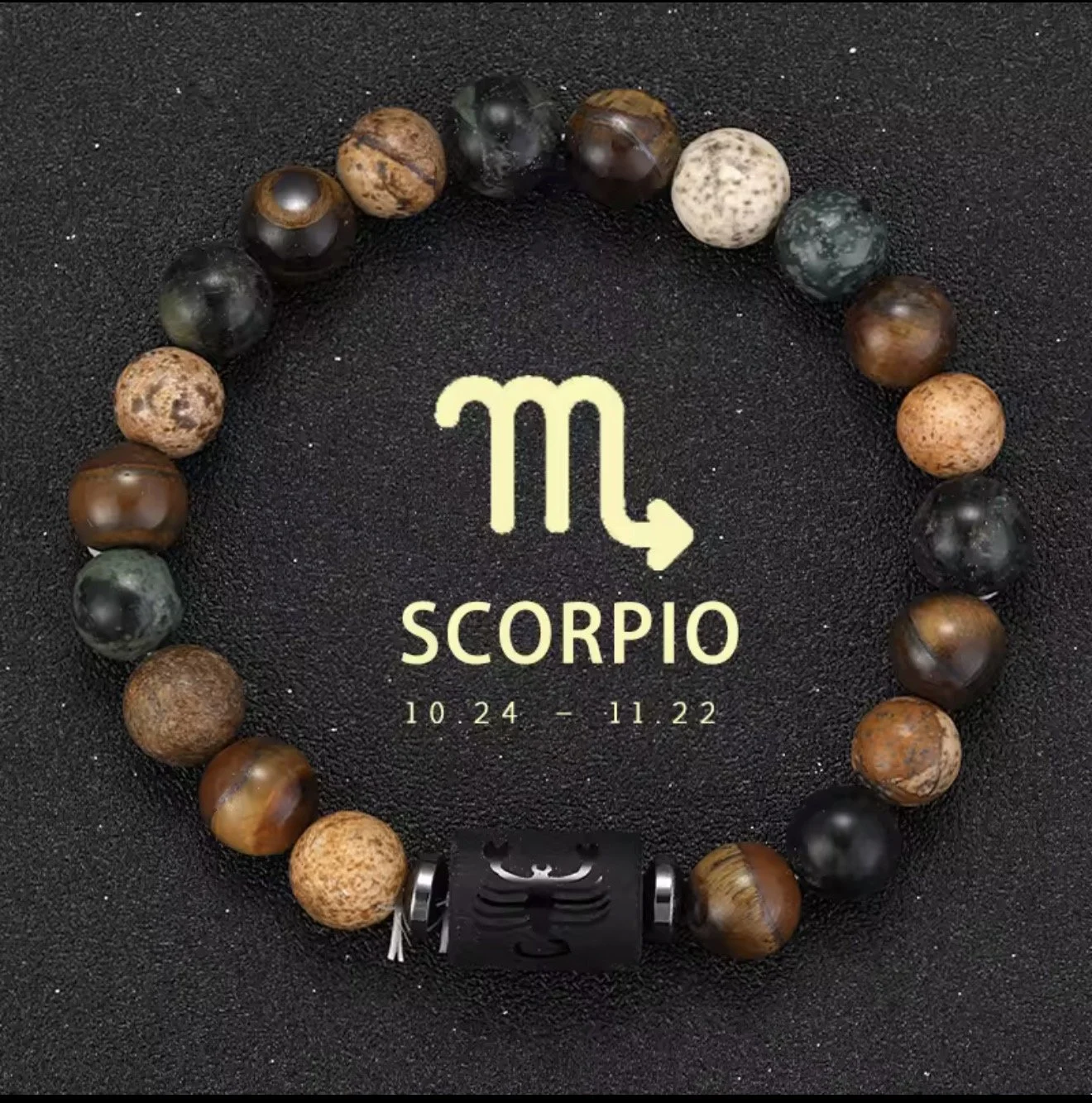 NS03 Scorpio Zodiac Stone Bracelet