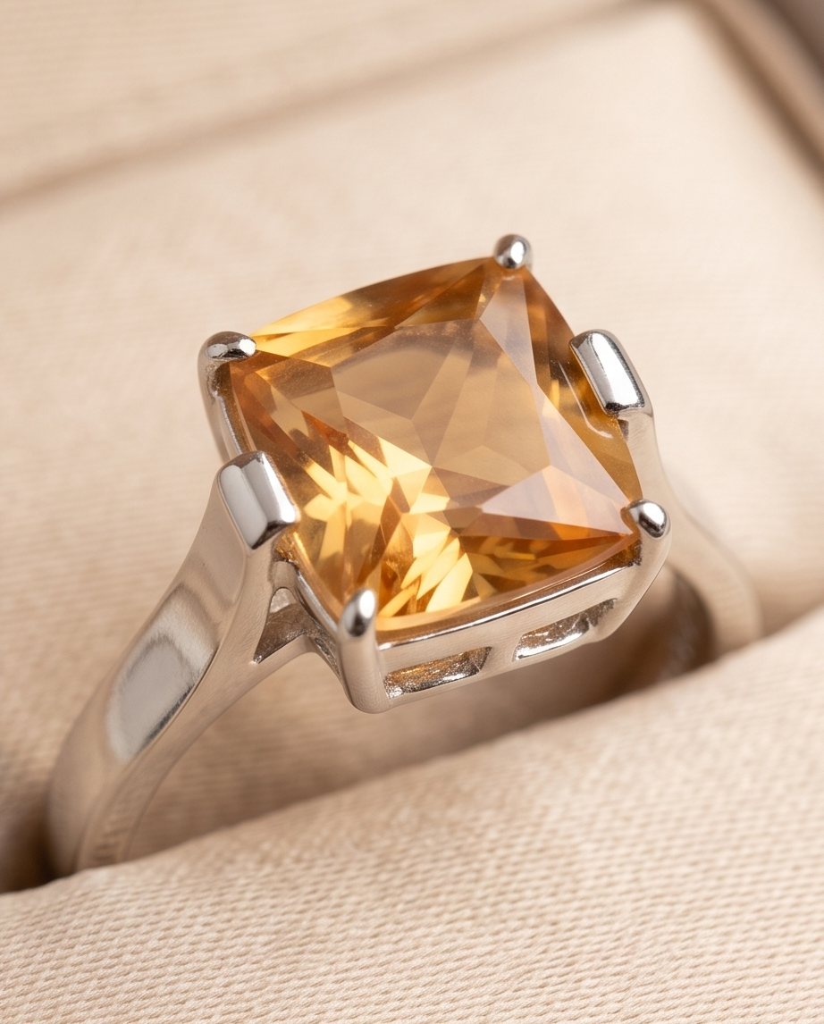 Radiant Citrine Elegance Ring