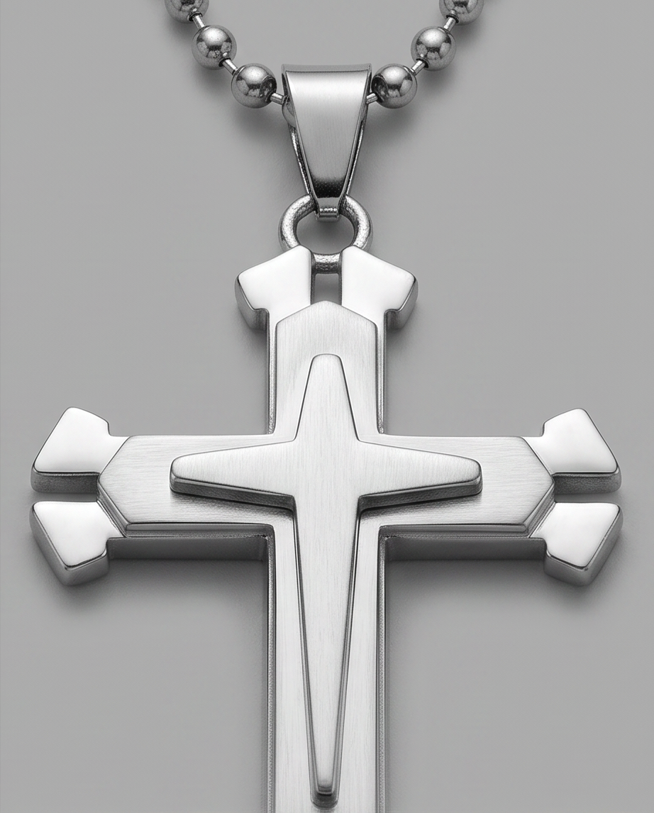 Cross Pendant Necklace with Diamond Accents
