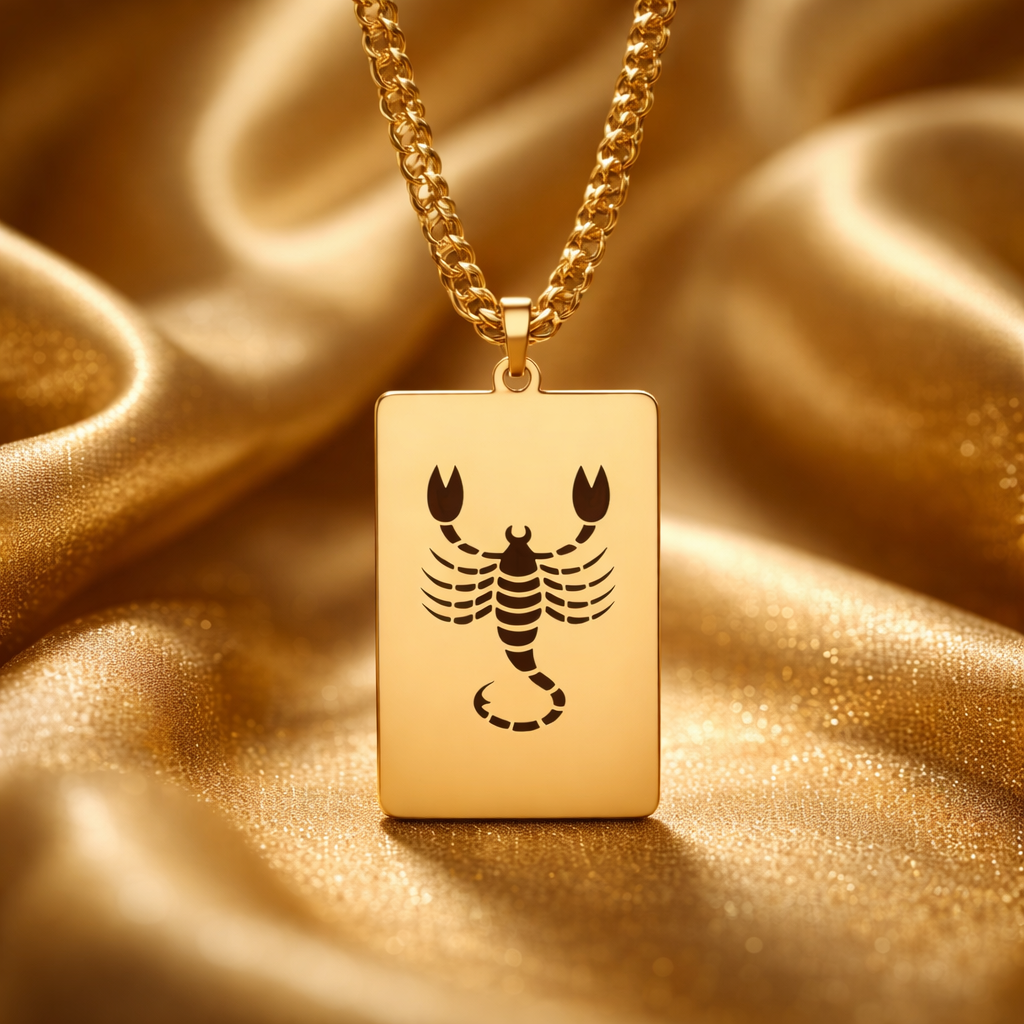 BG05 20' Scorpion  Gold/Silver Zodiac Tag Necklace