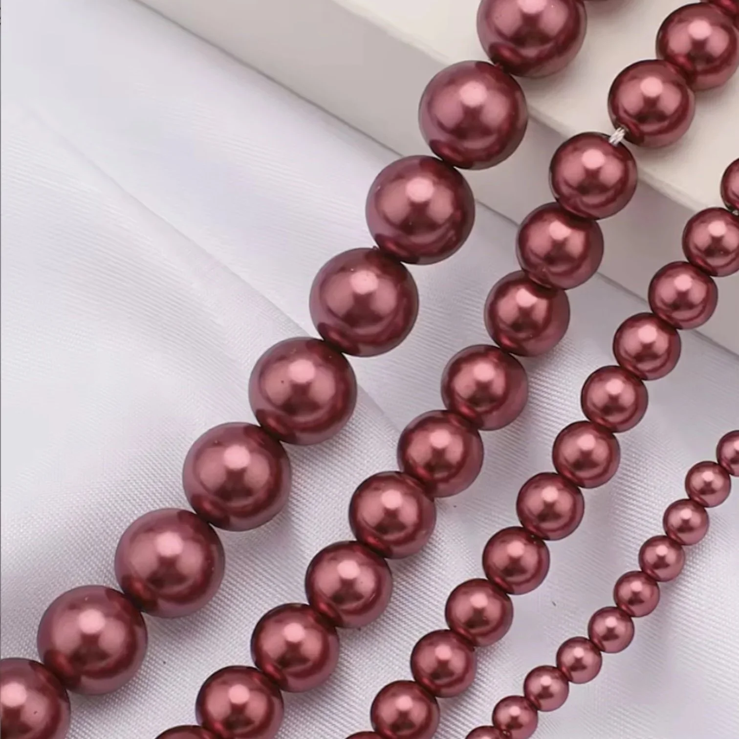 LP205 2-Elegant Burgundy Pearl Necklace