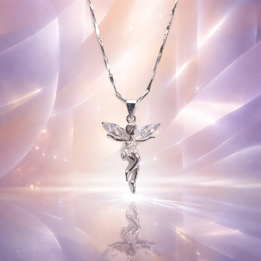 SK321 Sterling Silver Enchanted Fairy Pendant Necklace