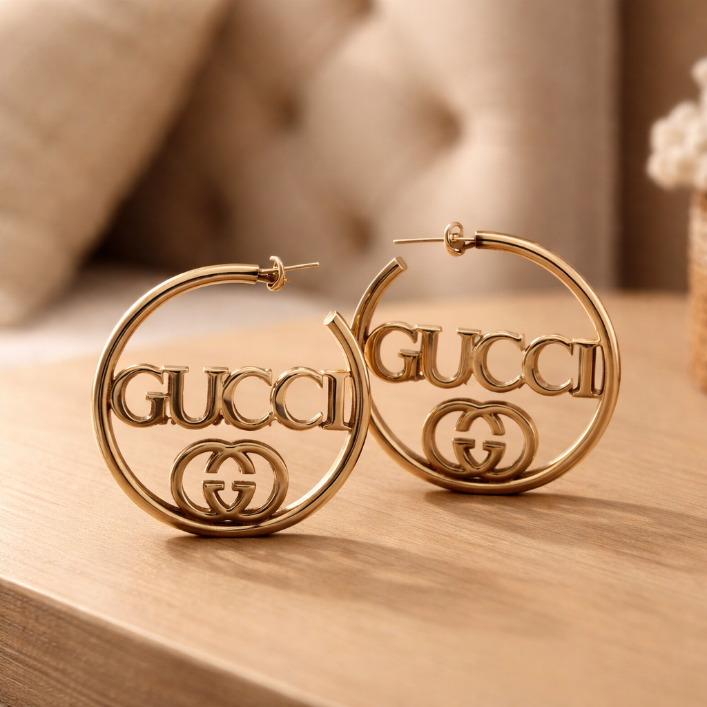Elegant Designer Gold Hoop Earrings