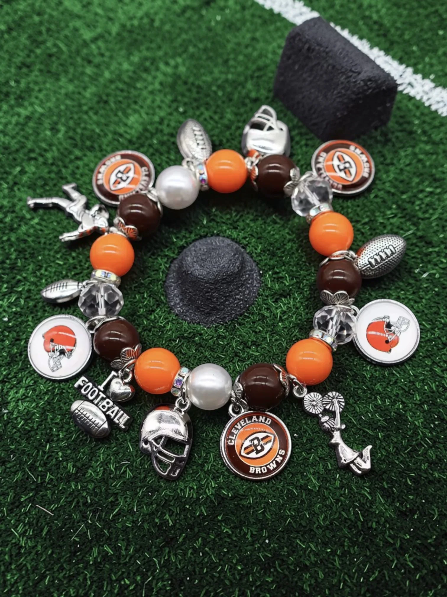 B117 Fan Charm Bracelet - Football Edition Cleveland Browns