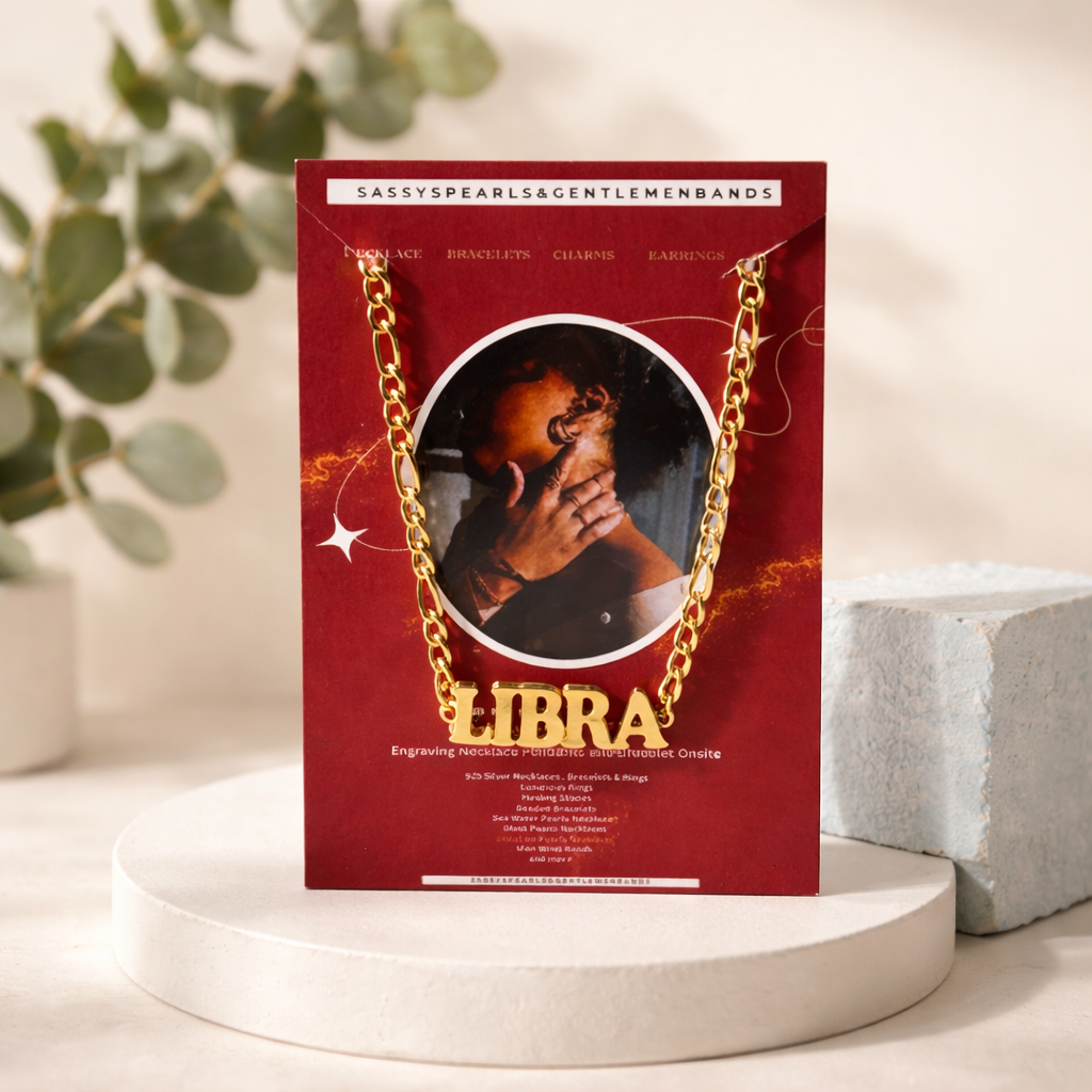 A06 Sassy's Libra Gold Pendant Necklace