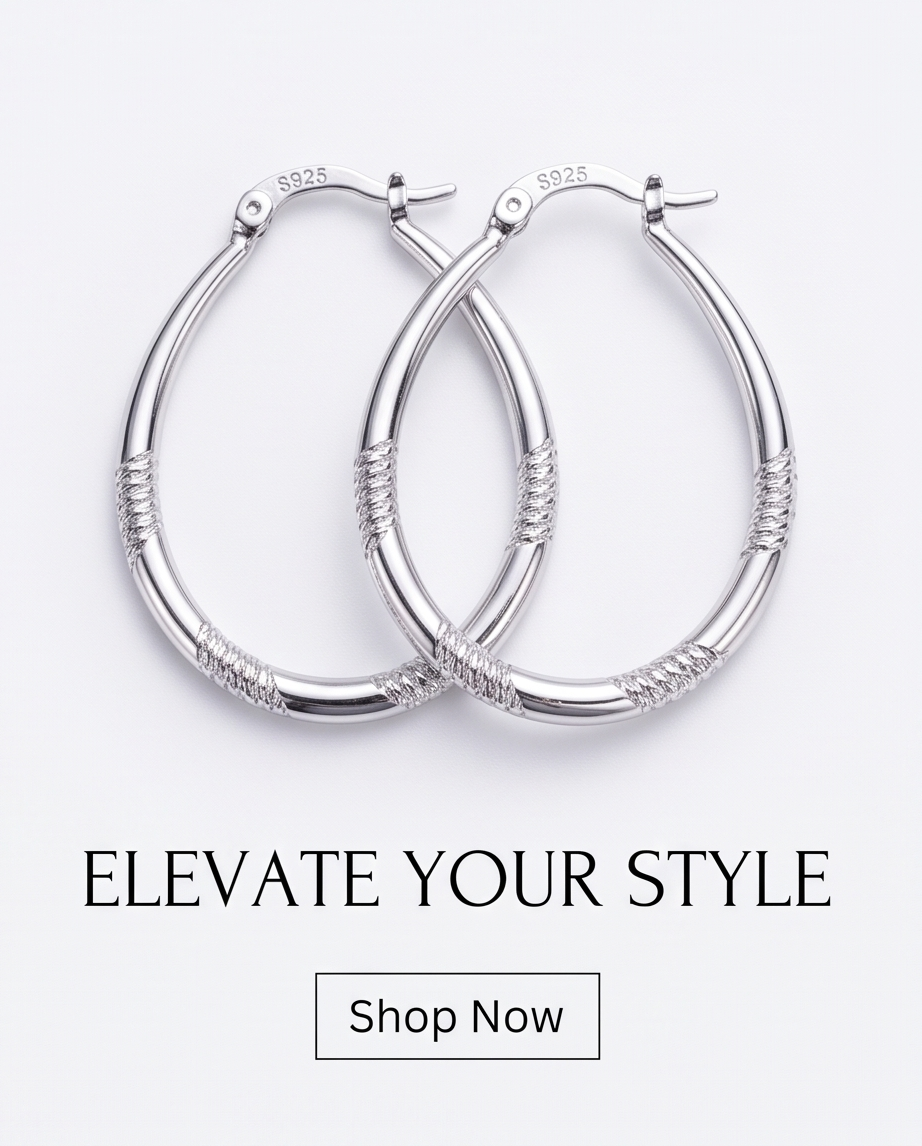 Sterling Silver Elegance Hoop Earrings