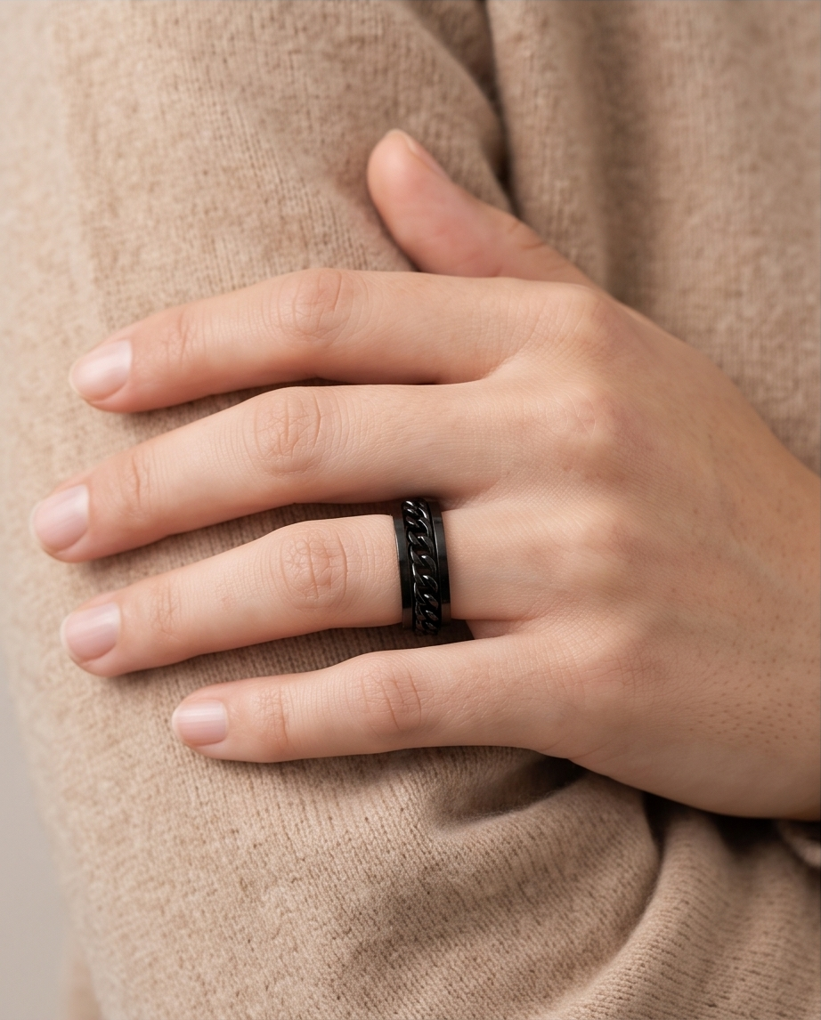 Steel Black Barrel Chain Ring