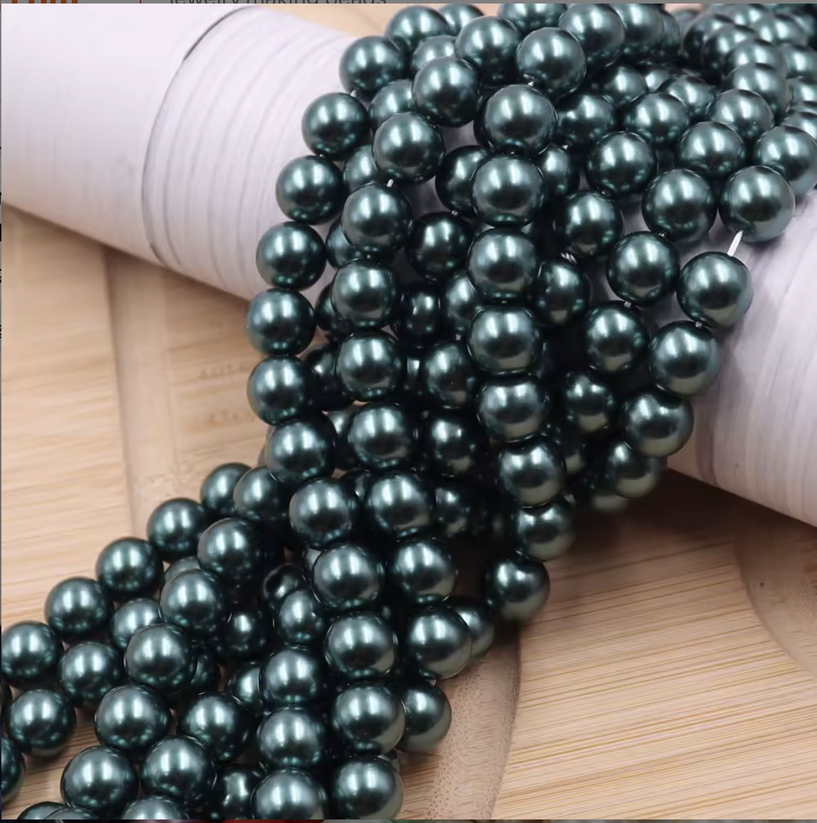 LP206 2-Elegant Deep Green Bead Necklace