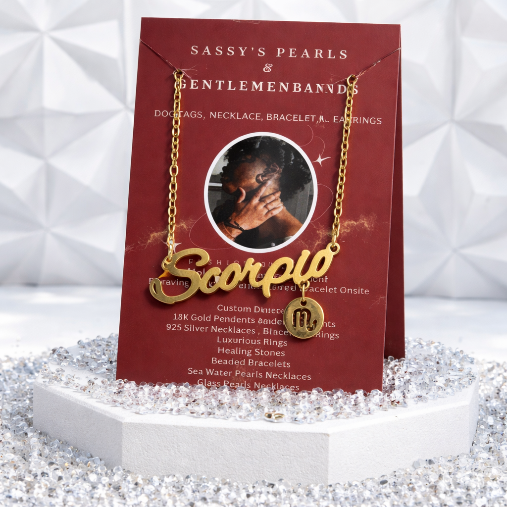 B08 Scorpio Zodiac Gold Necklace