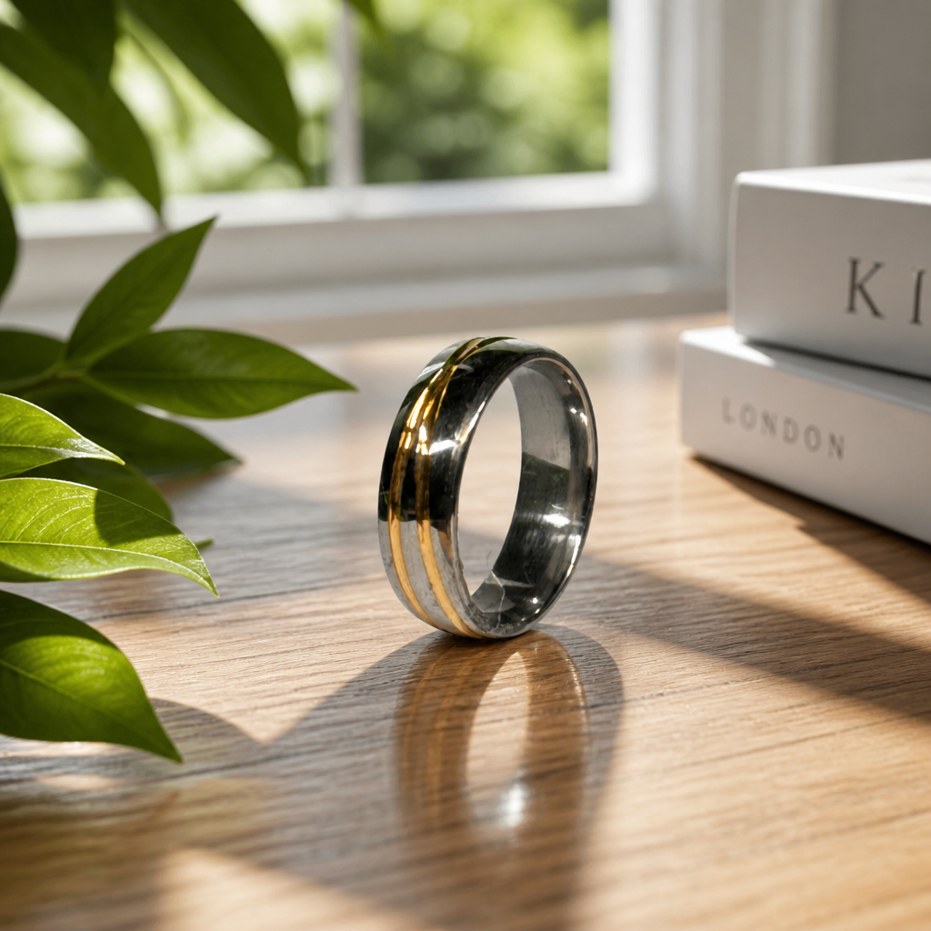 Tungsten Elegance Dual-Tone Ring