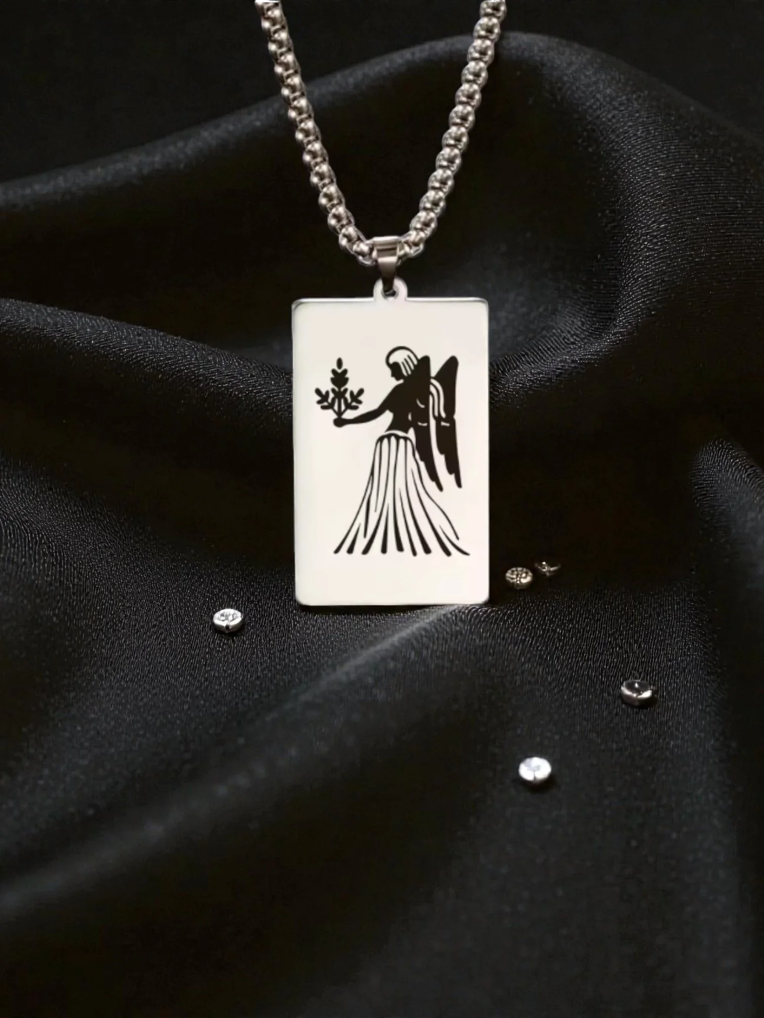 BG06 20'Virgo Gold/Silver Zodiac Tag Necklace