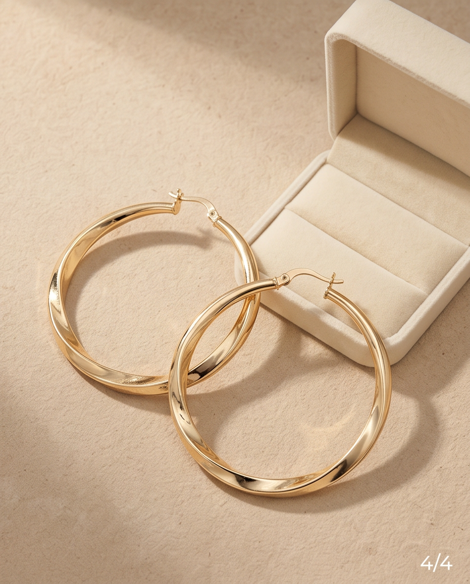 Sassey's Timeless Gold-Plated Hoop Earrings