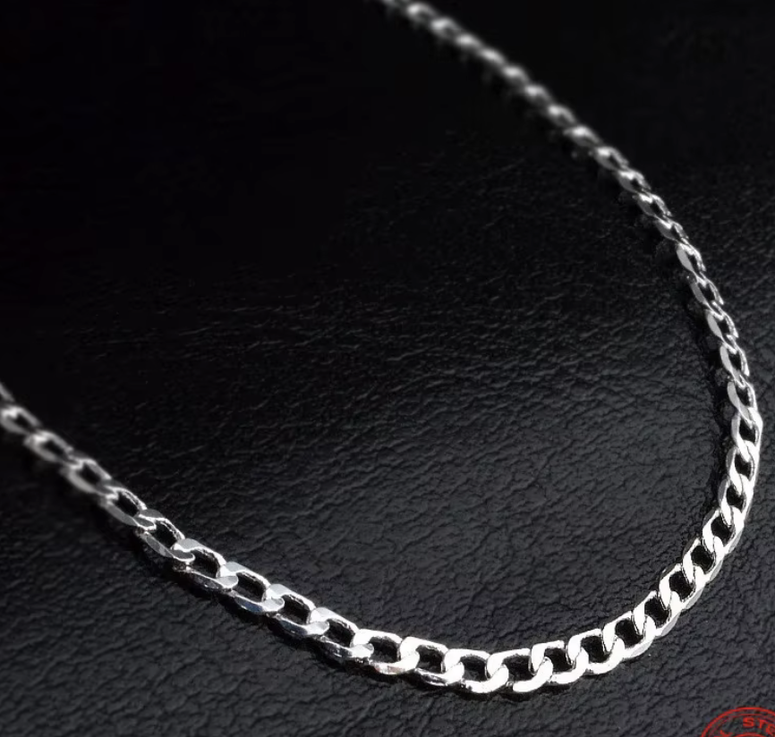 22 Classic Sterling Silver Curb Chain Necklace