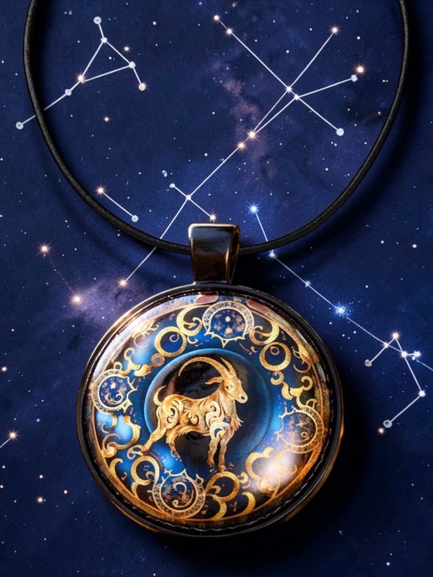 3D203 Capricorn Zodiac Pendant Necklace