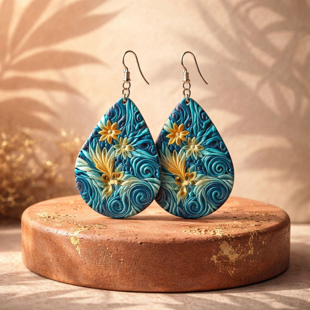 E30 Handcrafted Floral Artisan Earrings