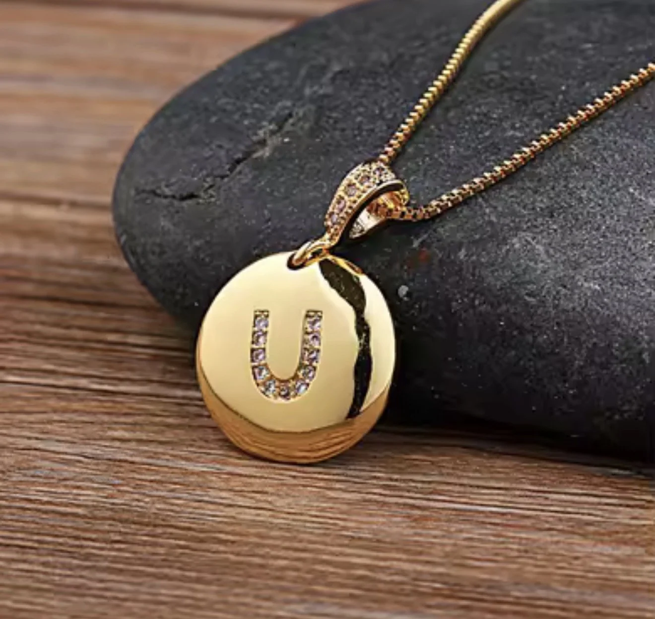 Gold Initial Pendant Necklace