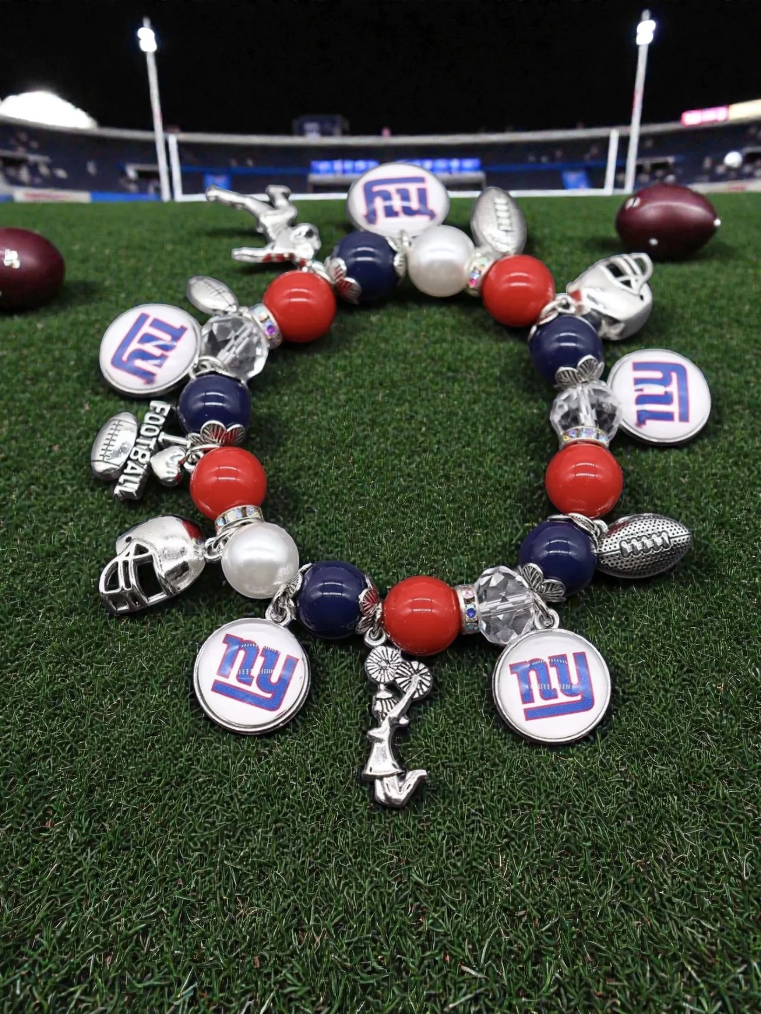 B103 Fan Charm Bracelet - Football Edition (New York Giants)