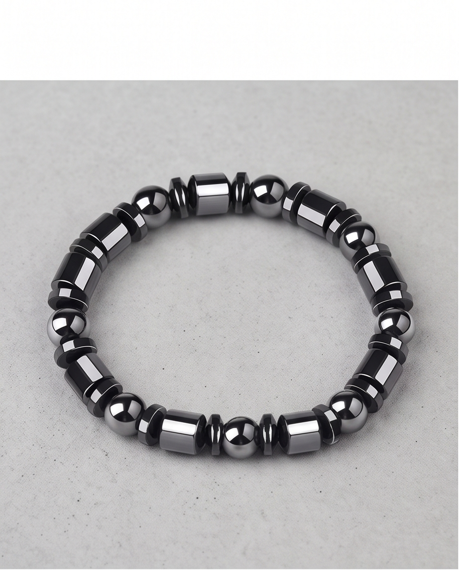 Hematite Elegance Beaded Bracelet
