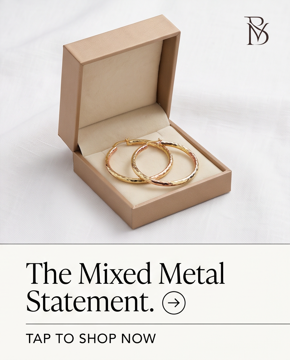 ER013 Mixed Metal Hoop Earrings