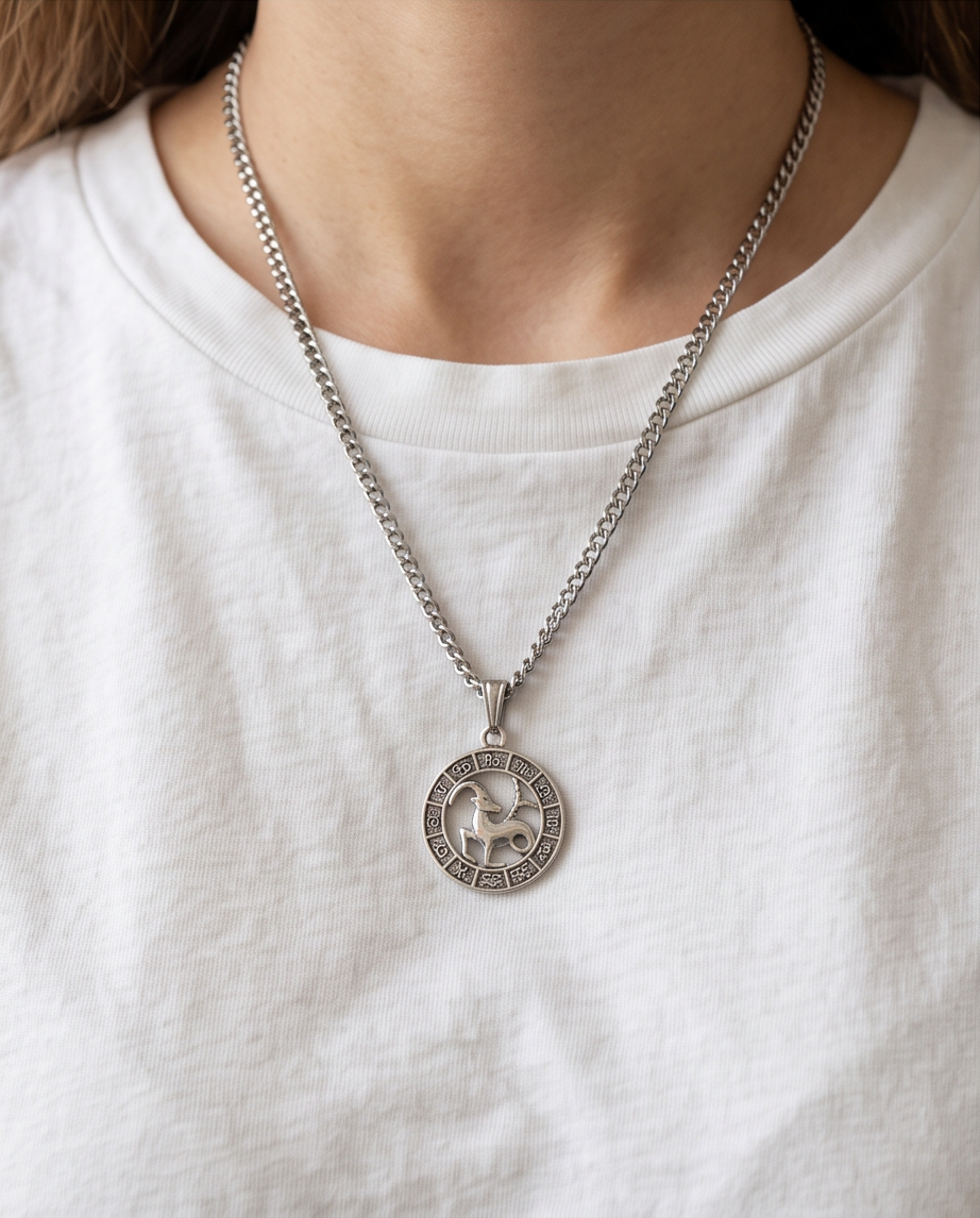 Capricorn Zodiac Pendant Necklace