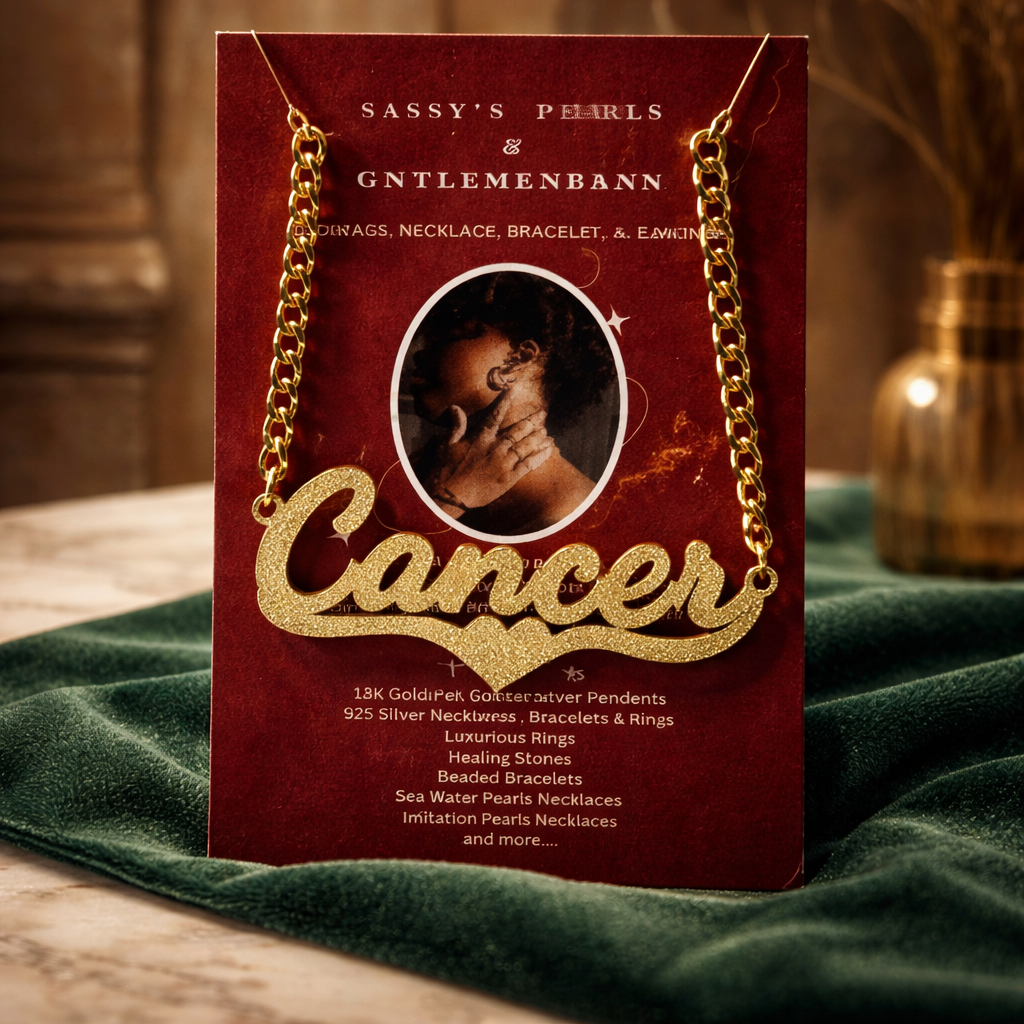 Cancer Zodiac Necklace - 18k Gold-Plated