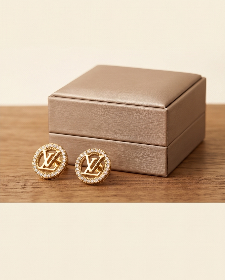Elegance Gold-Tone Rhinestone Cufflinks