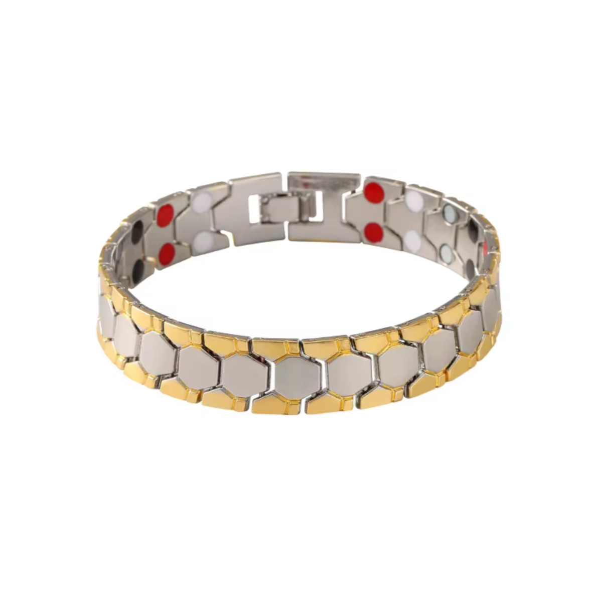 Magnetic Therapy Bracelet with Gold Accents