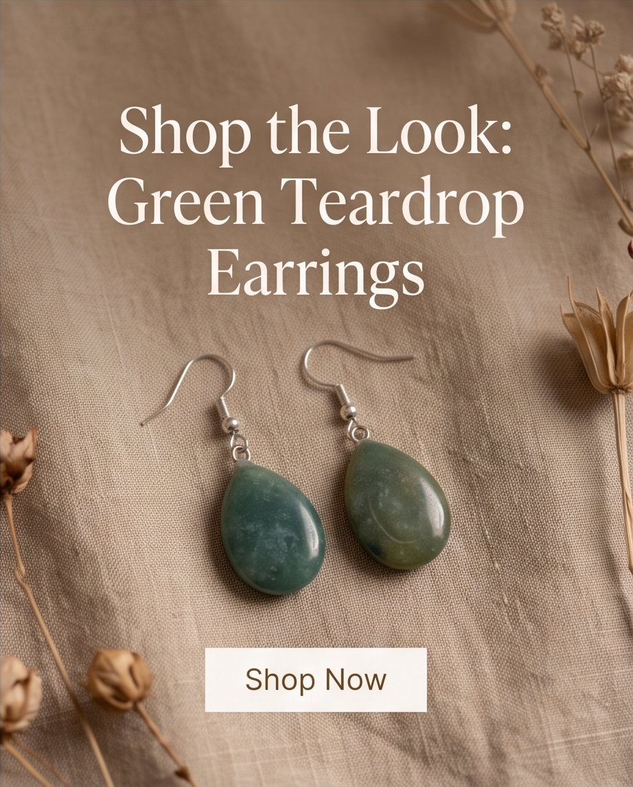 Green Teardrop Earrings
