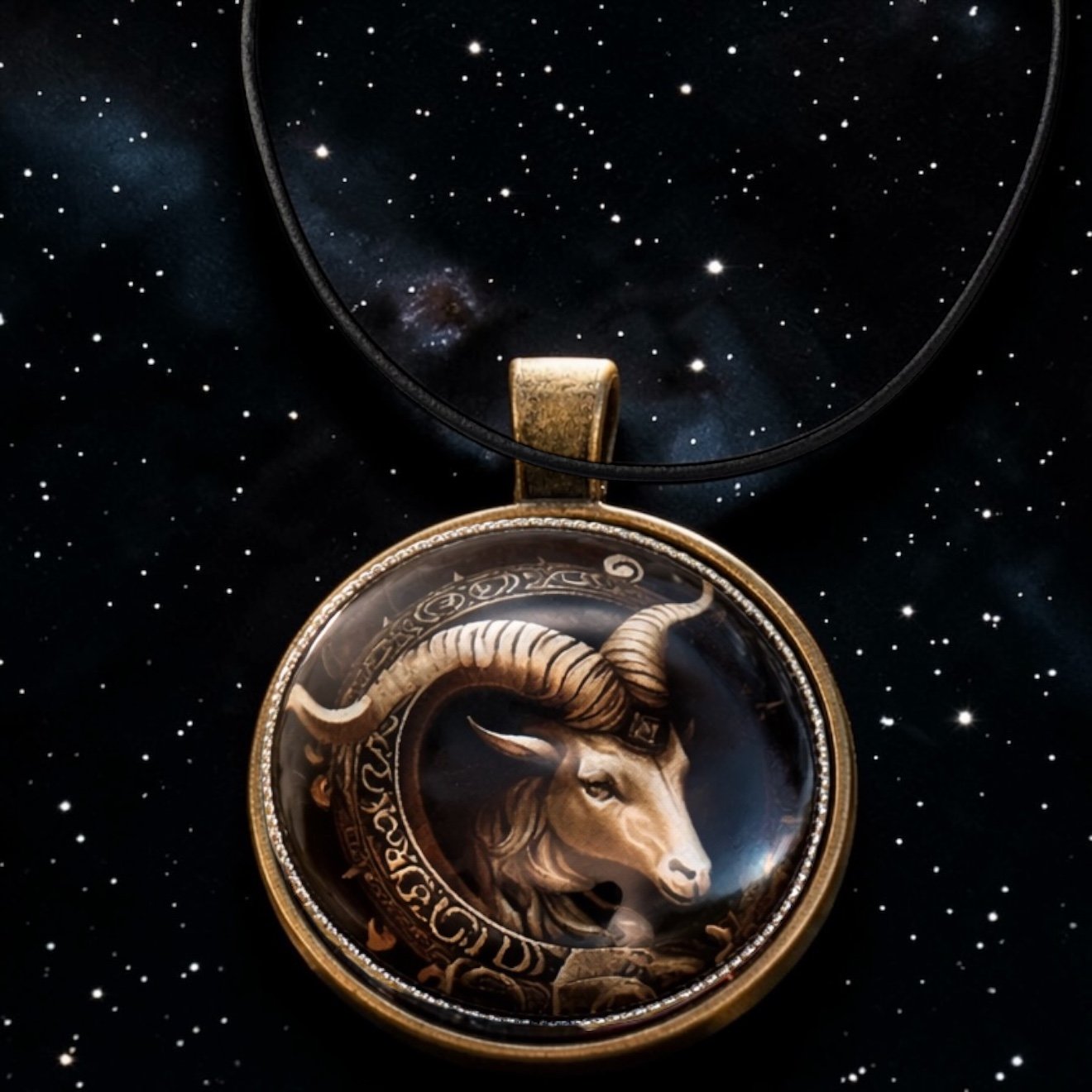 3D221Capricorn Zodiac Pendant Necklace