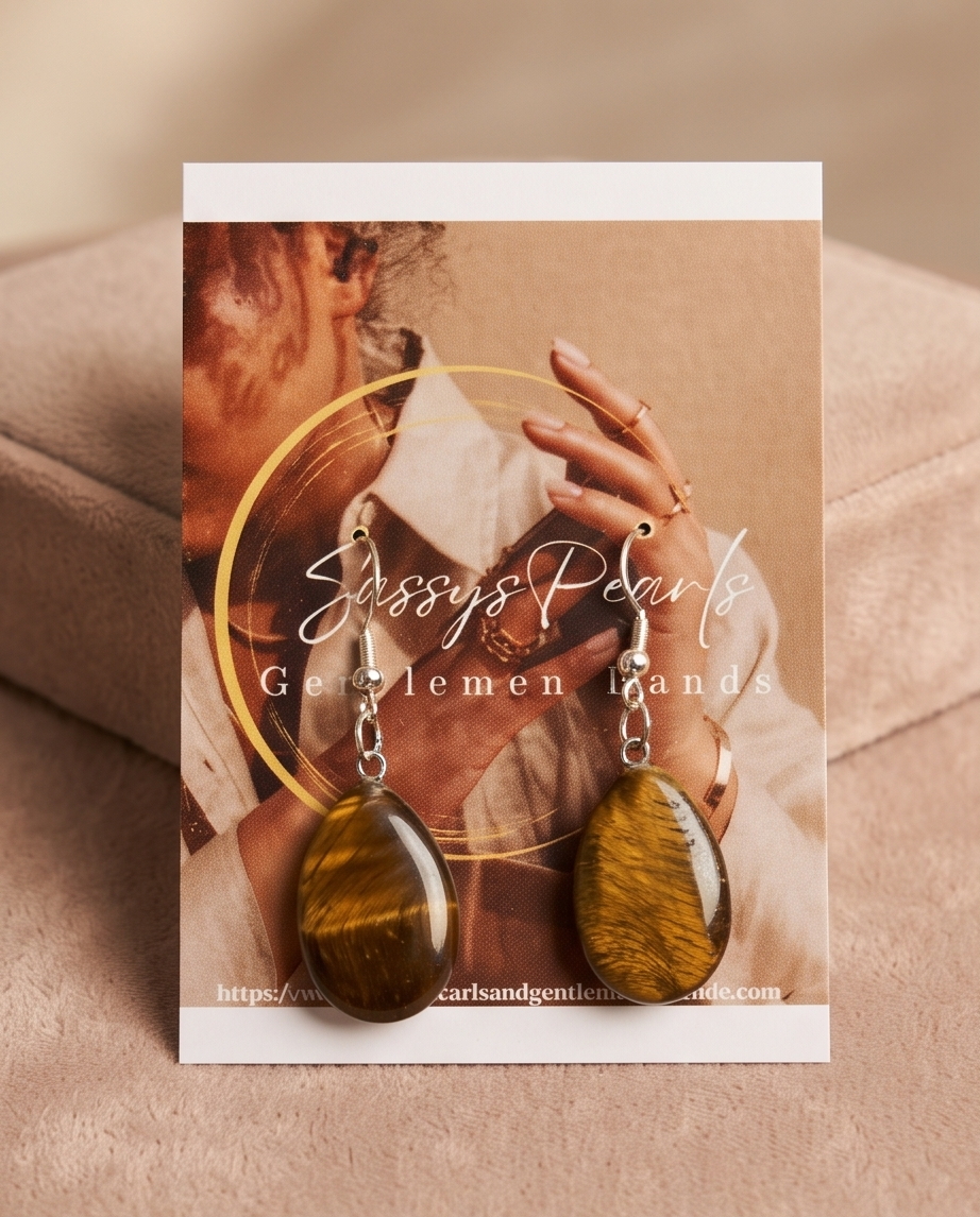 Handmade Tiger's Eye Gemstone Earrings