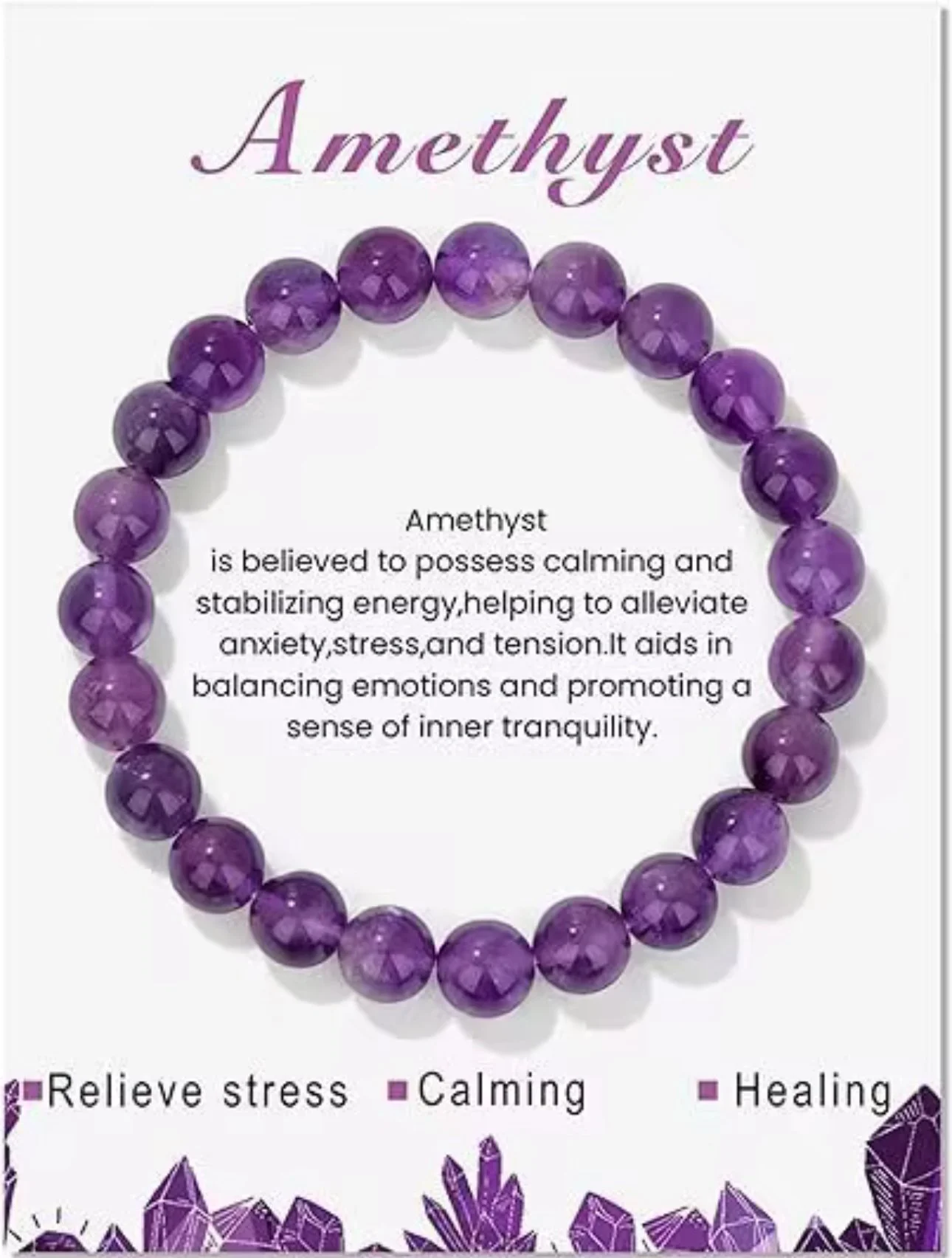 B301 Two Double Strain  Custom Amethyst Healing Bracelet