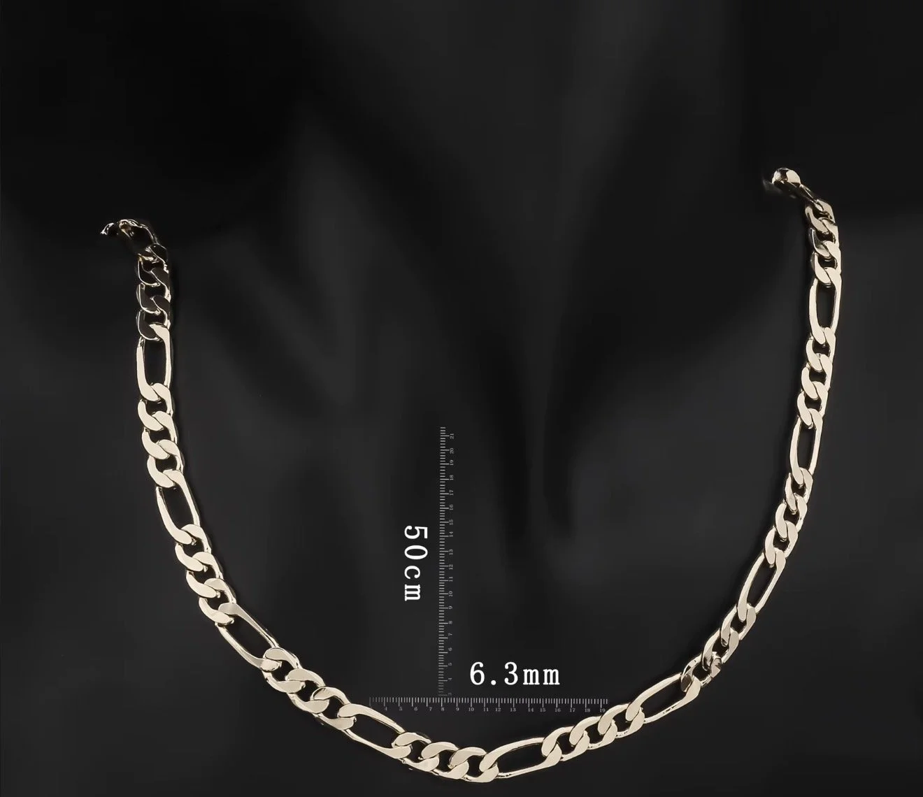 FL305 6.3 MM 14K Gold Figaro High Premium Quality Multiple Width and Lengths