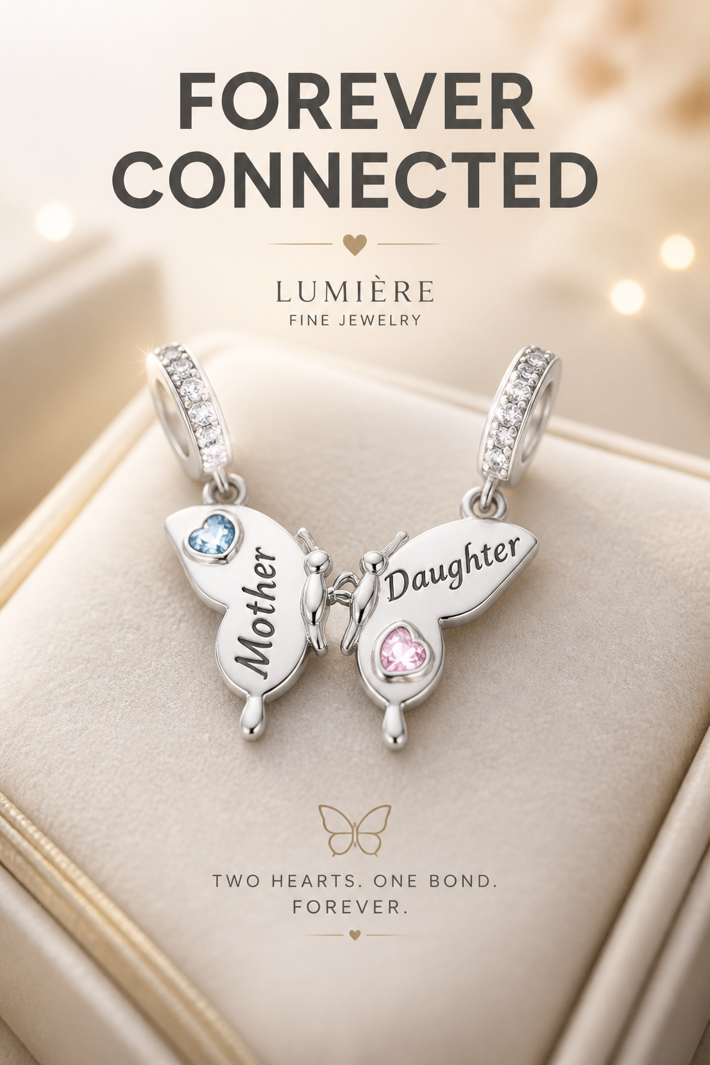 Forever Connected Mother-Daughter Charm
