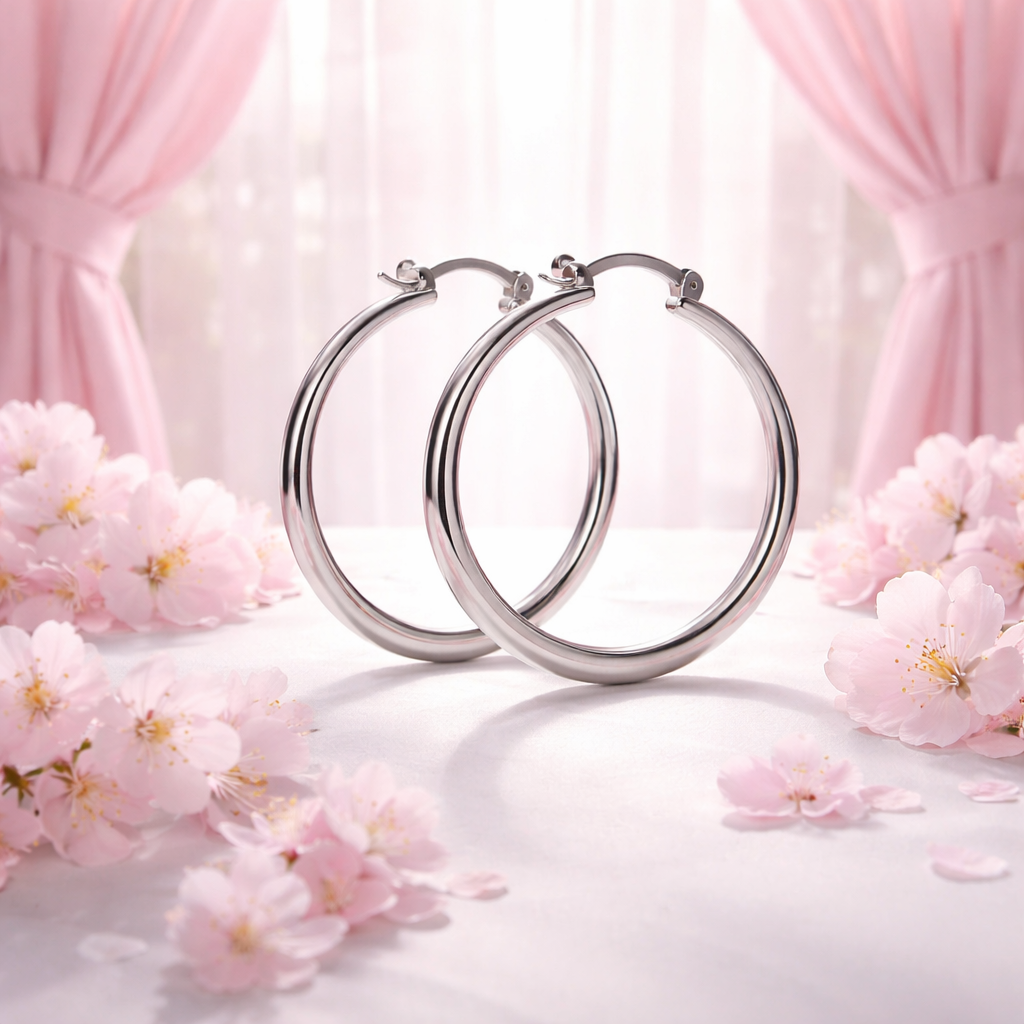 ER002 Sterling Silver Classic Hoop Earrings