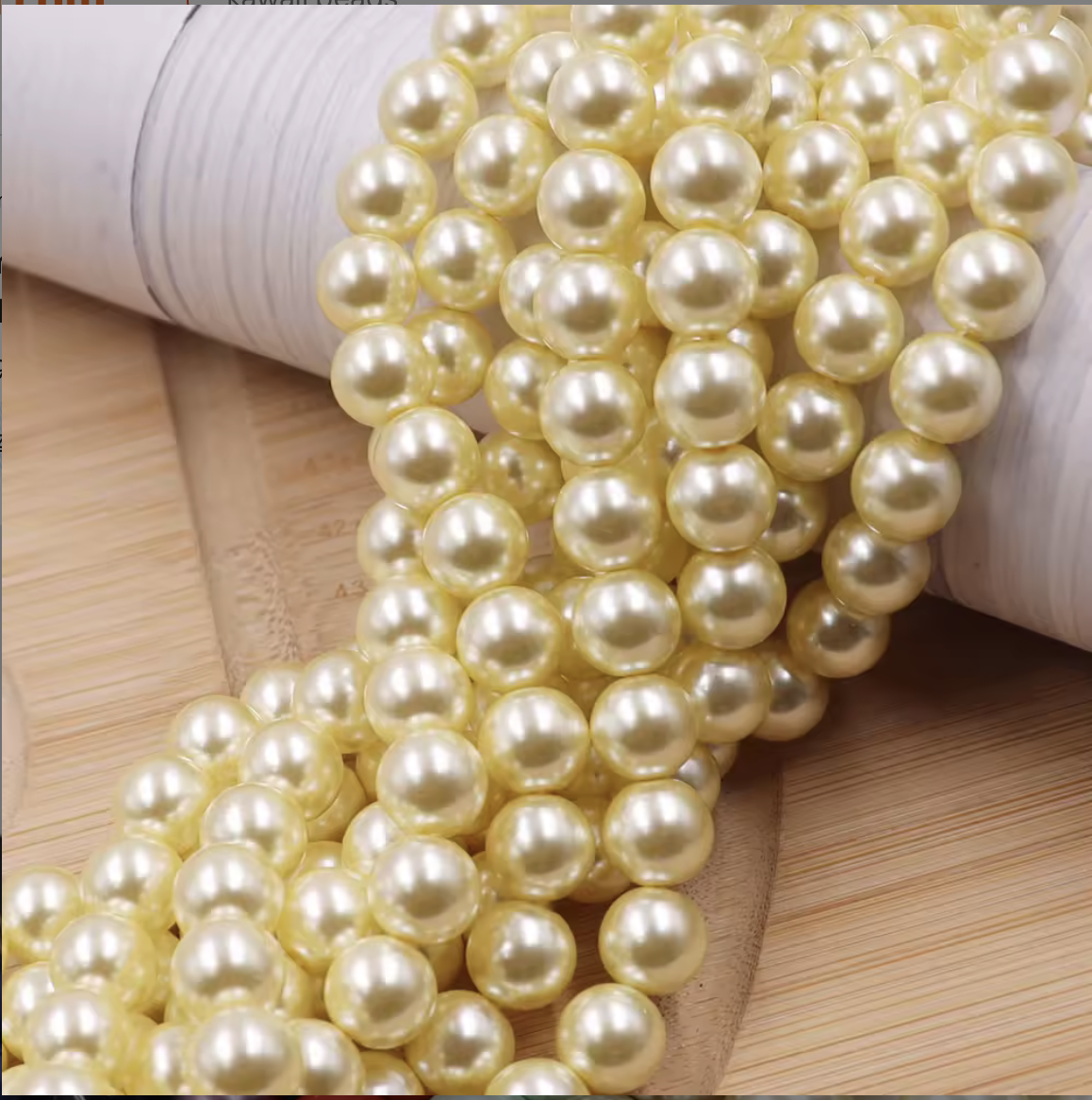 LP201 2- Yellow Limitation Faux Pearl Necklace