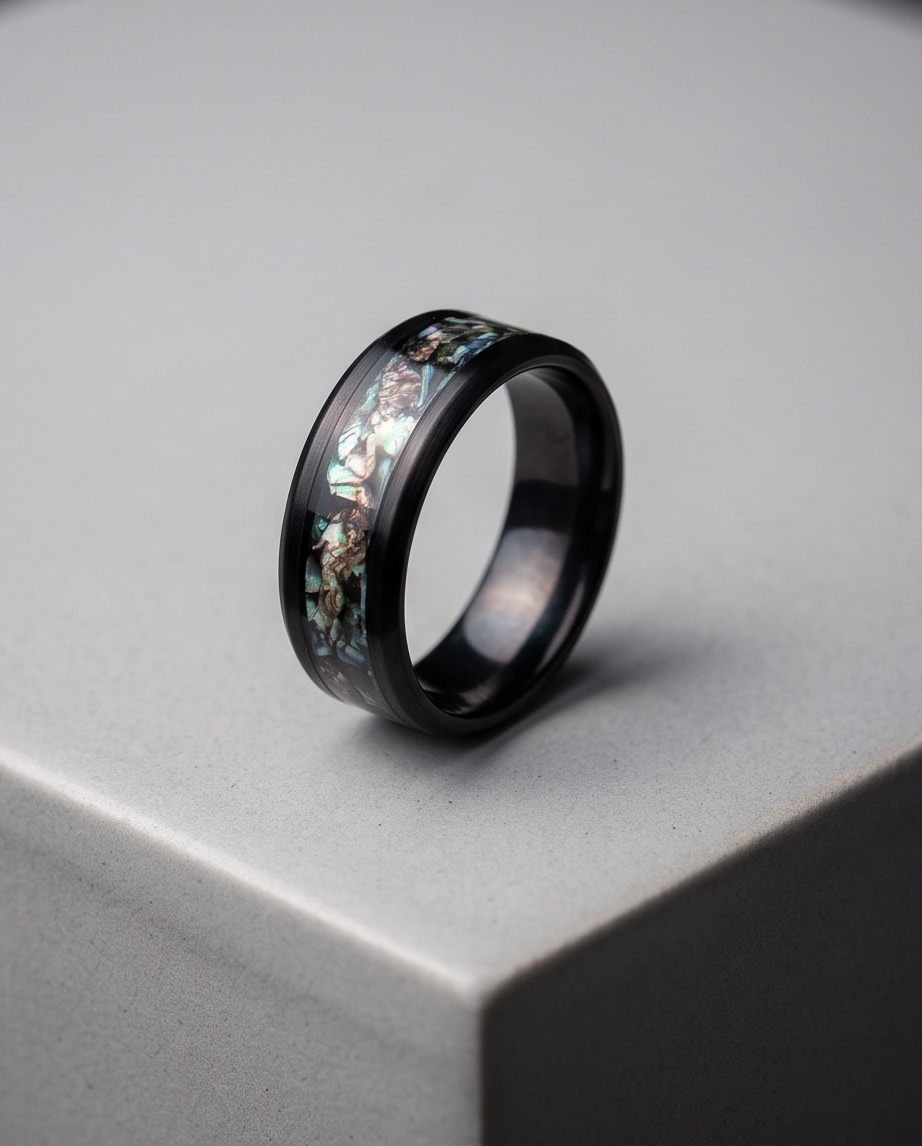 Oceanic Abalone Tungsten Ring #0082