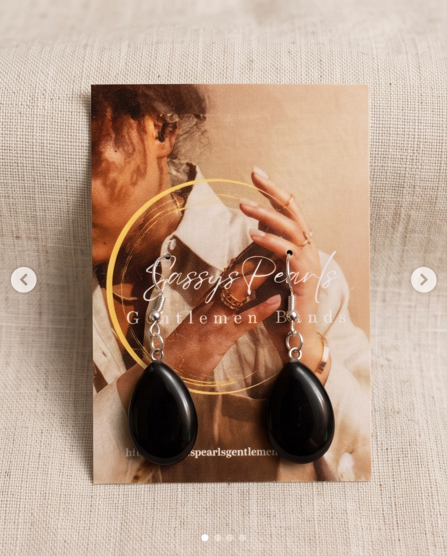 Elegant Black Teardrop Earrings