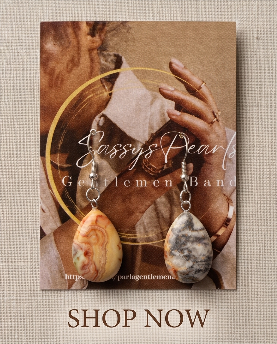 Earthy Marbled Stone Earrings