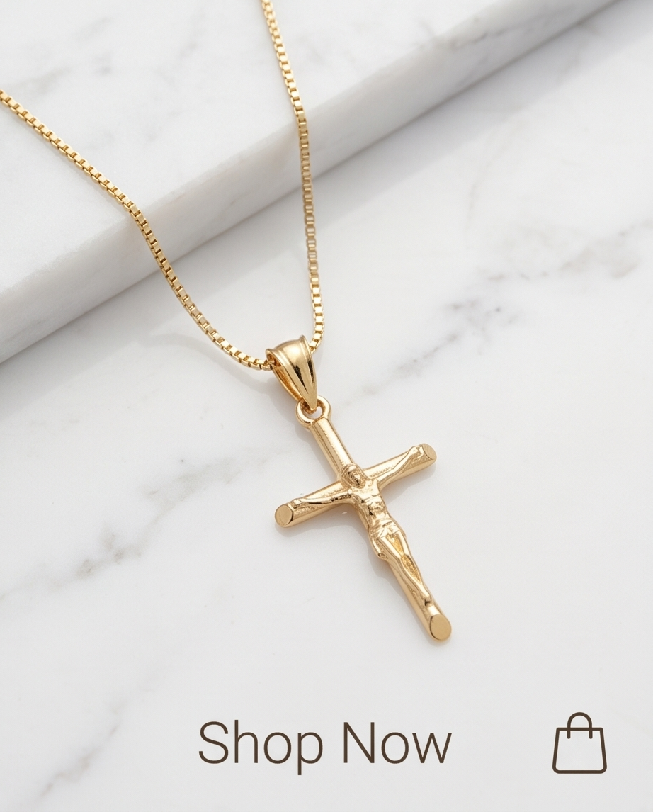 Gold Elegance Crucifix Necklace