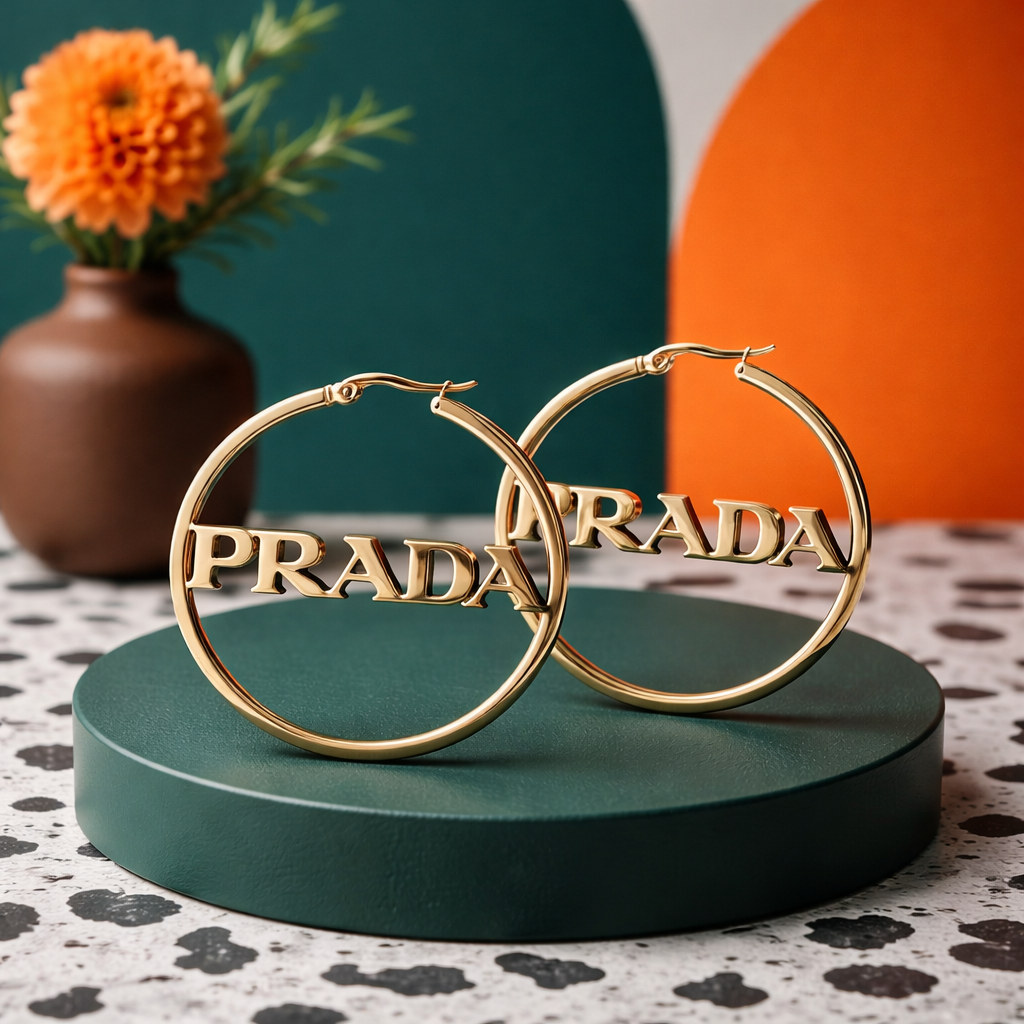Designer Gold or Silver-Tone Hoop Earrings
