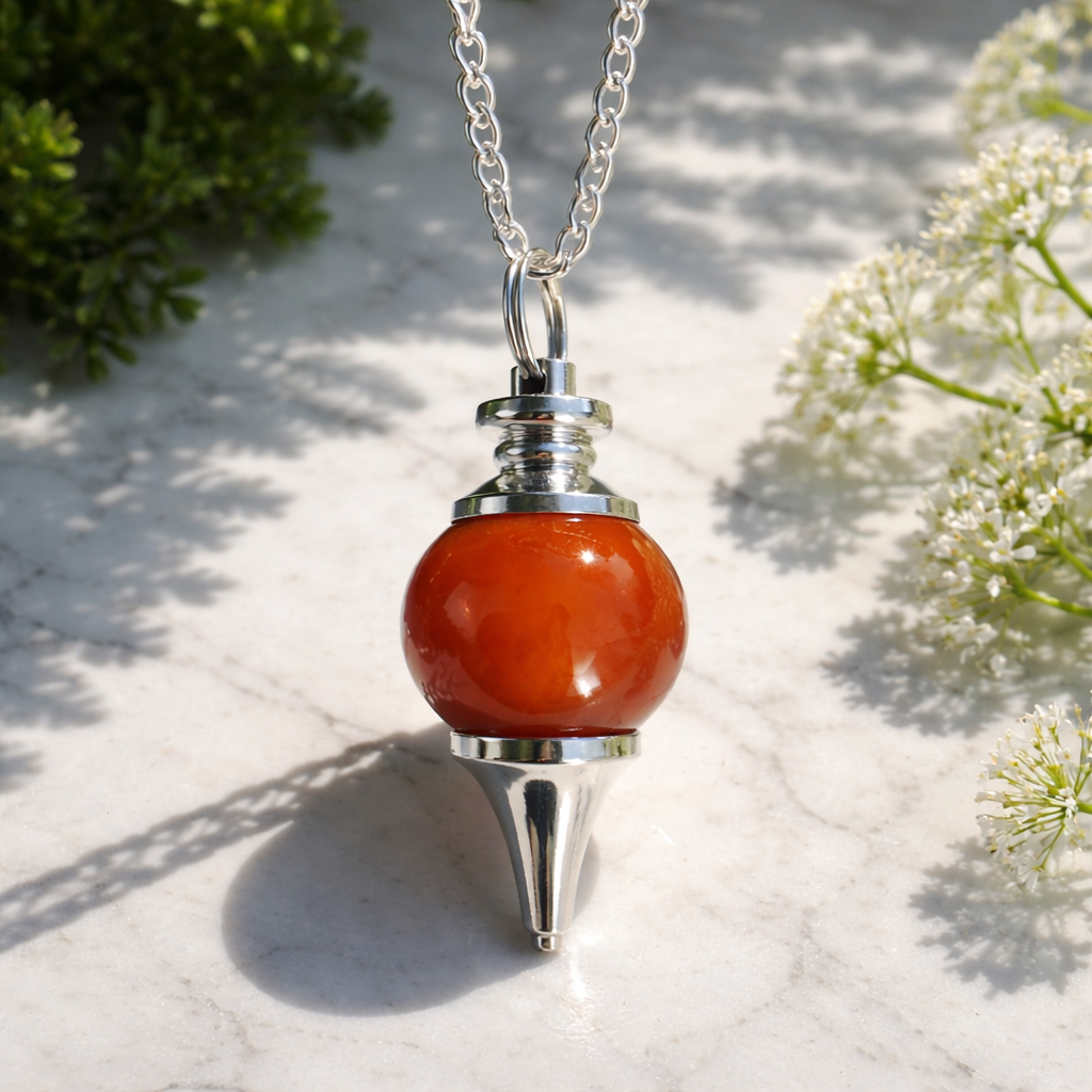 Amber Stone Pendulum Necklace