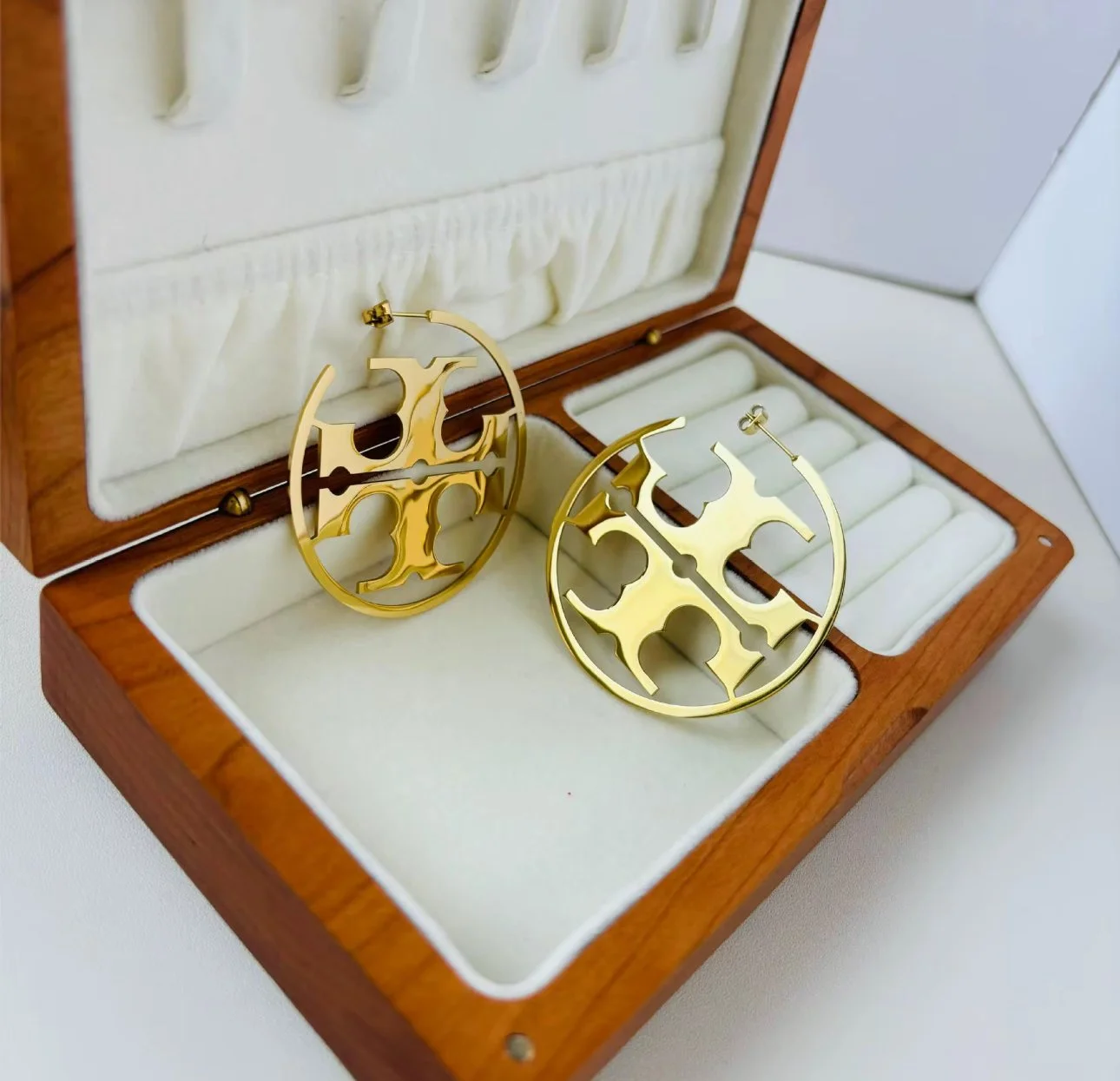 Gold-Toned Geometric Statement Earrings